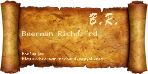 Beerman Richárd névjegykártya